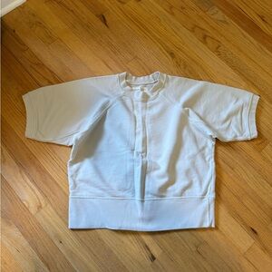 Imogene + Willie Women’s Short Sleeve Cotton Sweatshirt in Cream MADE IN THE USA